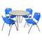 Kee Kee Round Table & Chair Set, Wood, Metal, Plastic Top, Maple TB48RNDPLBPCM47BE - alternate 1